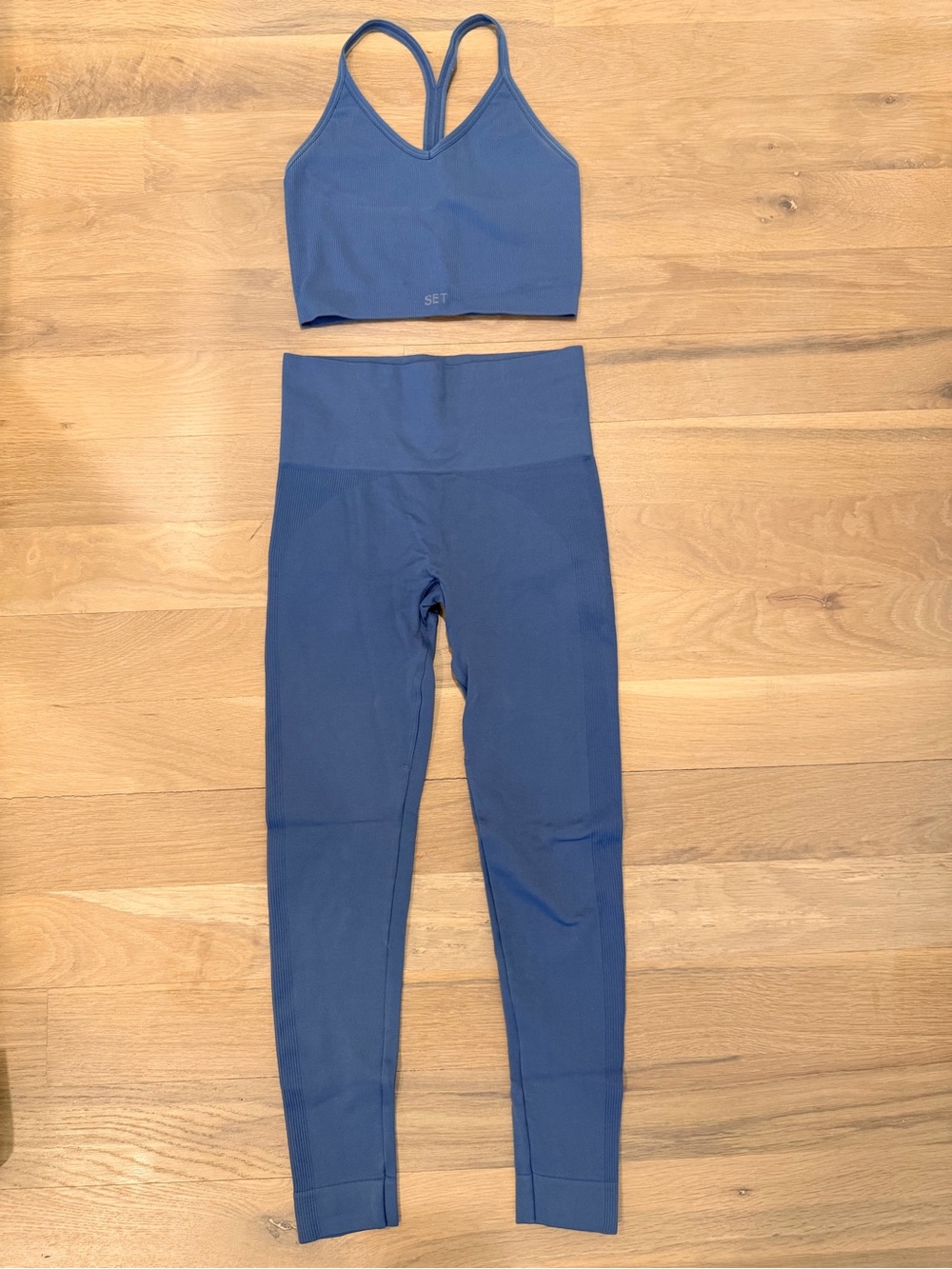 SET Active Womens Navy Blue High-Waist Leggings & Sports Bra Set